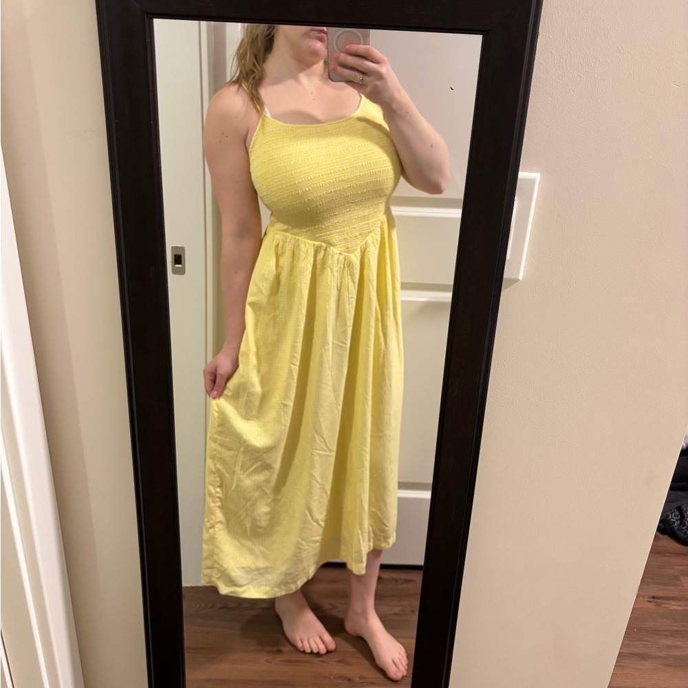 Yellow gingham dress